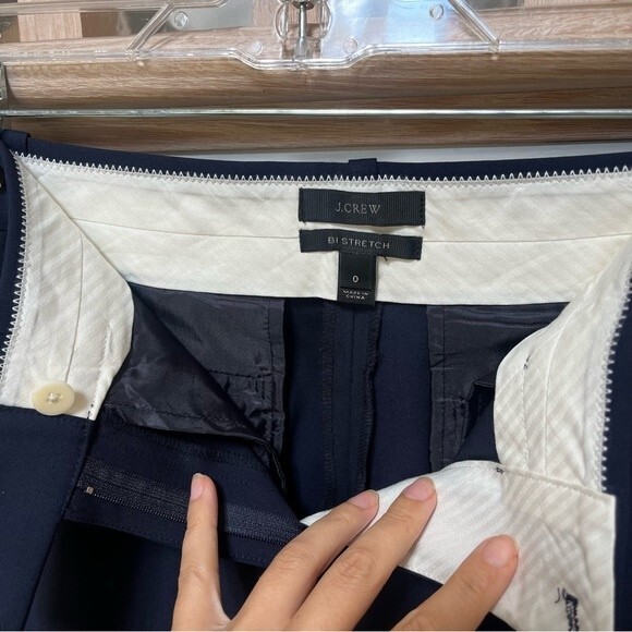 J. Crew Straight-leg Pant in Bi-stretch Wool In Navy 0 - Picture 10 of 15